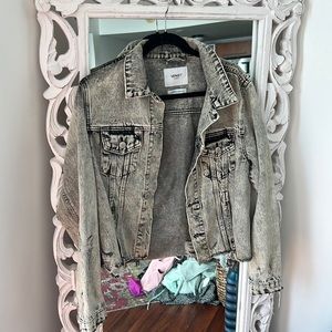 Black Acid Wash Denim Jacket